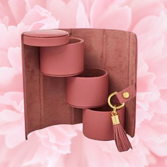 Joy First Class Luxury Leather Hard Sided Jewelry Case- Dusty Rose - Picture 1 of 6